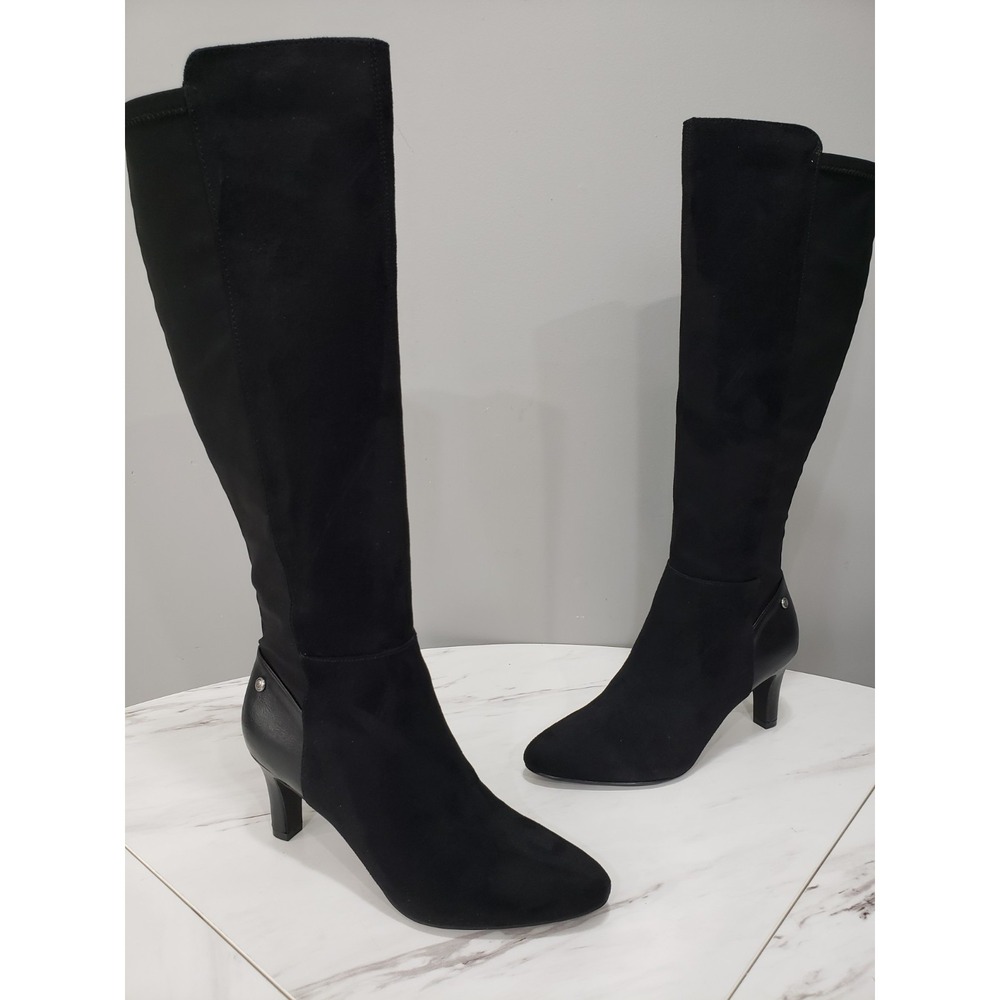 NEW SIZE 7.5 - LifeStride Women's Gracie Dress Boots Black Knee High Suede